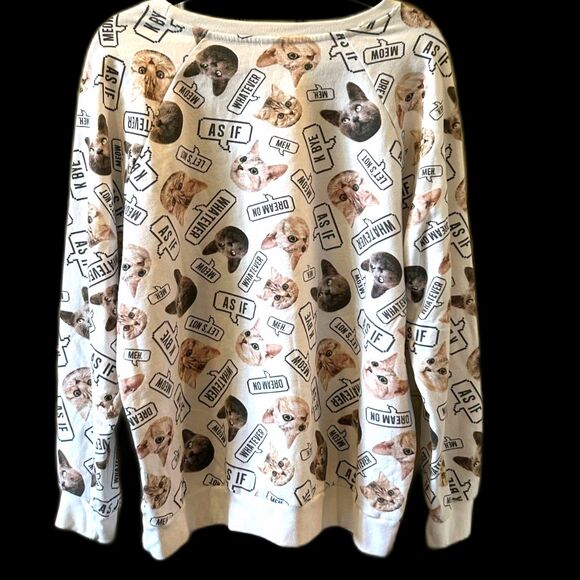 Cat Print Sweatshirt - Size XXL - Picture 2 of 3